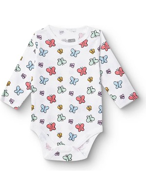 TeknoKapsül Ebebek Hello Baby Hellobaby Kız Bebek Uzun Kol Body Çıtçıtlı Yaka
