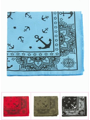 Eco Lounge Çapa Desenli Keten Bandana 50*50