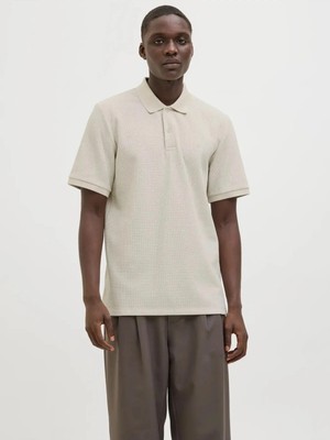 Jack & Jones Jack&jones 12268130 Yakali Erkek Tshirt - Bej