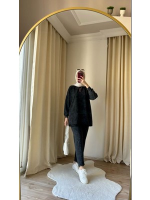 Suede Style 9064 - Şık Rahat 2 Iplik Soft Yıkama Hafif Salaş Kadın Takım