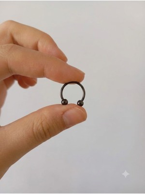 Herbal Accessory Siyah Cerrahi Çelik Piercing – Minimal ve Şık Tasarım