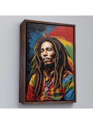 Trezon Ahşap Çerçeveli Bob Marley TABLOSU-7892