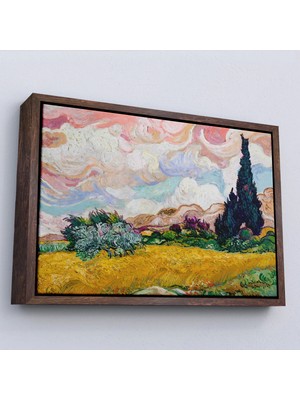 Trezon Ahşap Çerçeveli Vincent Van Gogh - Buğday Tarlası TABLO-7150