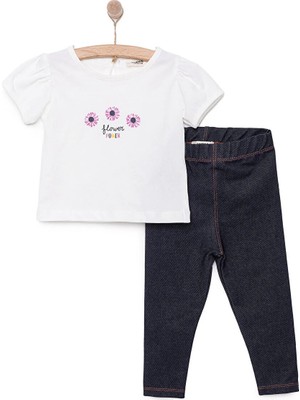 TeknoKapsül Luess Kız Çiçek Baskılı Tshirt-Tayt Kız Bebek