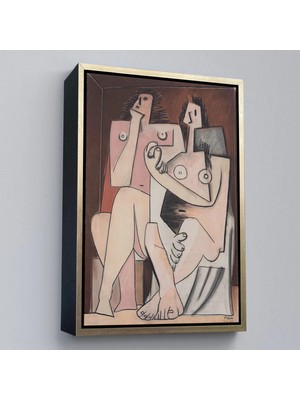 Trezon Ahşap Çerçeveli Pablo Picasso - Adam ve Kadın Soyut Tablosu - Homme Et FEMME-7329