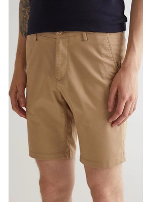 Gant Men's Slim Fit Chino Bermuda Shorts Erkek Dar Kesim Kanvas Bermuda Şort Bej