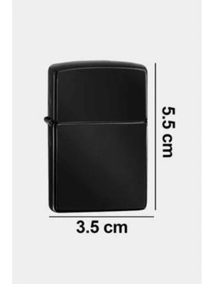 Renas Store Siyah Kutulu Metal Çakmak Benzinli Hediyelik Eşya