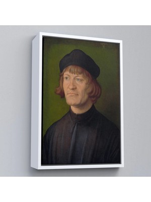 Trezon Ahşap Çerçeveli Albrecht Dürer - Bir Din Adamı Portresi Tablo - Bildnis Eines GEISTLICHEN-8081