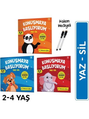 TeknoKapsül Yükselen Zeka Konuşmaya Başlıyorum Serisi (2-4 Yaş) Yaz-Sil Kitaplar