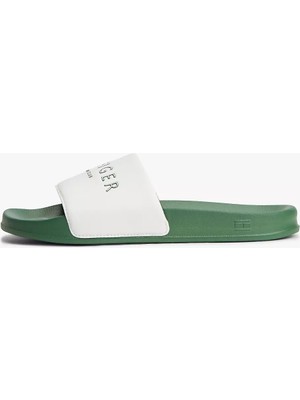 Tommy Hilfiger Erkek Logo Kabartmalı Rahat Taban Yeşil Terlik FM0FM05898-Z00