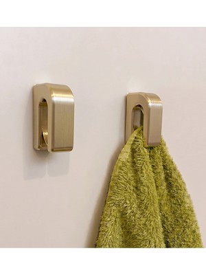 Mikasso 2 Adet Pratik Yapışkanlı Havlu Tutucu Sıkıştırmalı Banyo Mutfak Askısı Delmesiz Havlu Askı Seti Plas