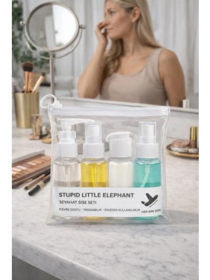 Mikasso 4’lü 50 ml Şeffaf Seyahat Şişe Seti Uçak Kabin Uyumlu Kozmetik Taşıma Seti Belirtilmemiş Şeffaf