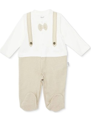 TeknoKapsül Bebetto Erkek Bebek Tulum Çıtçıtlı Polo Yaka Uzun Kol Patikli