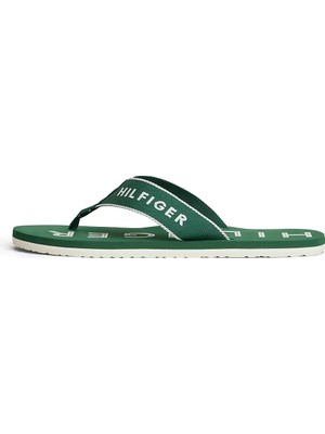 Tommy Hilfiger Erkek Logo Imzalı Parmak Arası Yeşil Terlik FM0FM05913-L2N