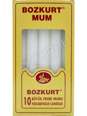4 Adet Bozkurt Mum Büyük Boy Fener Mumu 10'lu 500 gr