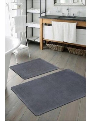 Mikasso Anrasit 2 Li Banyo Paspas Takımı Polyester Gri