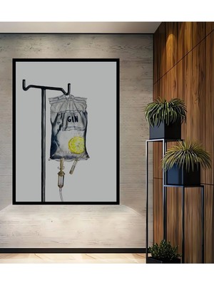 Mikasso Çerçeve Görünümlü Dekoratif Ahşap Kare Gin Damlalığı Tablosu Ev/ofis/işyeri/salon/mutfak/banyo Tablo