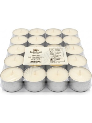 5 Adet Bozkurt Mum Tealight Mum 22 gr 20'li