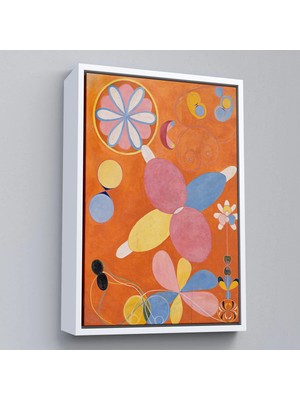 Trezon Ahşap Çerçeveli Hilma Af Klint - Turuncu Tablo - The Ten Largest NO-7435