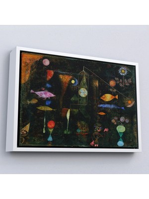 Trezon Ahşap Çerçeveli Paul Klee - Sihirli Balık Tablo - Fish MAGIC-7109