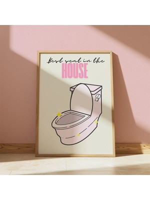 Mikasso Best Seat In The House Tuvalet Banyo Posteri Kağıt Çok Renkli Çerçevesiz