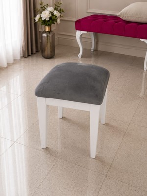 Çınar Mobilya Puf & Bench & Ağaç Üretim & Bej & Makyaj Masası Pufu & Çok Amaçlı