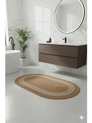 Mikasso Jüt Çember Detay ,hasır, Kapı Önü Paspası ,banyo Paspası ,paspas,yolluk,koridor,kilim Jüt Ince (10 M