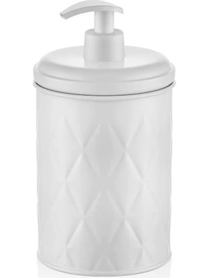 Mikasso Prizma Beyaz Galvaniz Sıvı Sabunluk 500 ml Metal Beyaz