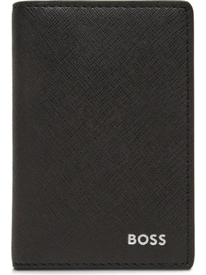 Boss Erkek Logo Detaylı Hakiki Deri Siyah Kartlık 50548808-001