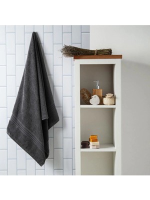 Mikasso Rainbow Banyo Havlusu 70X140 cm - Koyu Gri Pamuklu Gri