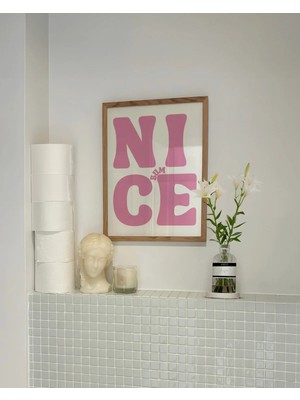 Mikasso Nice Bum, Banyo Posteri, Banyo Temalı Çerçevesiz Poster Kağıt Çok Renkli Çerçevesiz