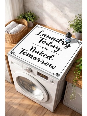 Mikasso Çamaşır Makinesi ve Kurutma Makinesi Örtüsü Kaymaz Yıkanabilir Makine Üstü Koruma Pedi Dekoratif Mat