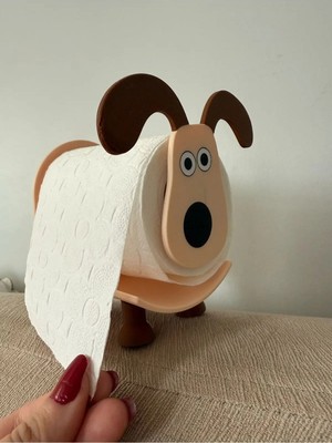 Mikasso 3D Köpek Tuvalet Kağıtlığı Hediyelik Çeyiz Bambu Çok Renkli