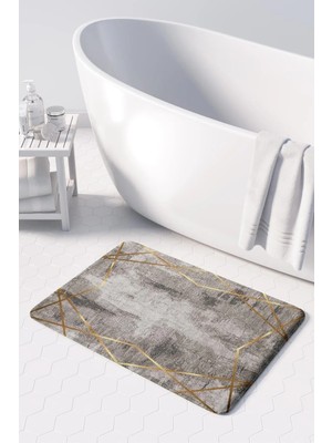 Mikasso Mikrofiber Banyo Paspası, Kaymaz Taban, Makinede Yıkanabilir, Banyo Halısı (50X80) Polyester Orta (6