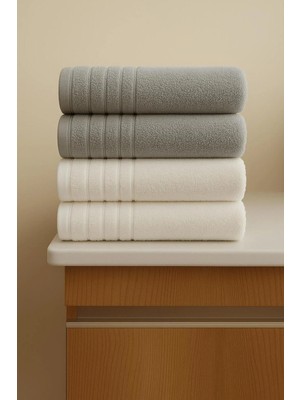 Mikasso Shal %100PAMUK 4’lü El Yüz Havlu Seti Pamuklu Beyaz