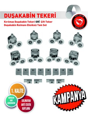 Mikasso Duşakabin Tekerleği Yaylı 4 Adet Alt 4 Adet Üst Set 22 mm