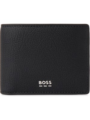 Boss Erkek Metalik Logo Kabartmalı Çoklu Kart Bölmeli Siyah Cüzdan 50563653-001
