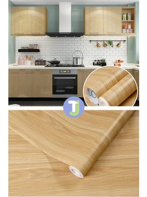 Mikasso Kendinden Yapışkanlı Ahşap Görünümlü Mutfak Banyo Tezgah Duvar Dolap Masa Kaplama 60X100CM Bej