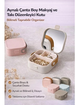Mikasso Aynalı Çanta Boy Makyaj ve Takı Düzenleyici Kutu – Bölmeli Taşınabilir Organizer Belirtilmemiş Çok R