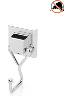 Mikasso Tekno Tel EF-237 Krom Tekli Askı Bornozluk | Yapışkanlı/vidalı Deliksiz Metal Banyo Askılığı Gri