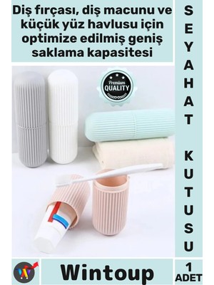 Mikasso #seyahatkutu Portatif Hijyenik Kapak Kamp Gezi Koruyucu Organizer Diş Fırçası Macunu Seyahat Kutusu