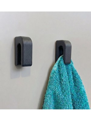 Mikasso 2 Adet Pratik Yapışkanlı Havlu Tutucu Sıkıştırmalı Banyo Mutfak Askısı Delmesiz Havlu Askı Seti Plas