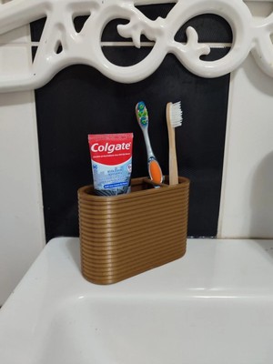 Mikasso Set Üstü Diş Fırçalık Plastik Gold Plastik Altın