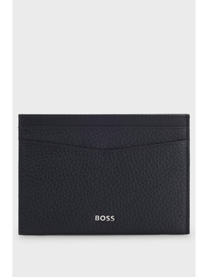 Boss Erkek Metalik Logo Detaylı Kabartmalı Hakiki Deri Yüzeyli Lacivert Kartlık 50548806-410