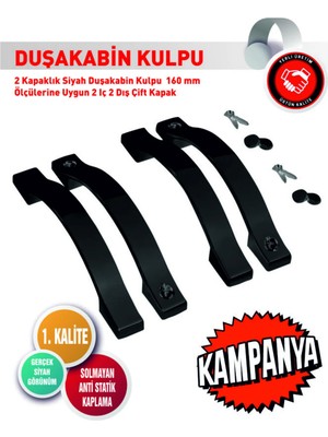 Mikasso Duşakabin Kulp Duşakabin Cam Kulbu Duşakabin Kolu Ay Kulp Siyah