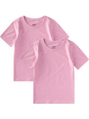 Cigit Ikili Kısa Kollu  Atlet 2-9 Yaş Pembe
