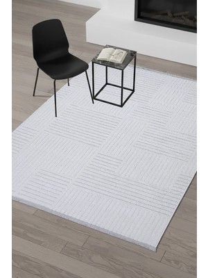 Ayduran Halı Verona 01008A Gri Dokuma Kaymaz Taban Saçaklı Salon Mutfak Koridor Halısı