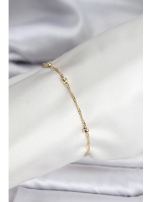 Marsilyan 14K Gold Renk Kaplama Topçuklu Model cm Kadın Bileklik 5886