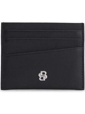 Boss Erkek Metalik Logo Detaylı Hakiki Deri Siyah Cüzdan 50568389-001