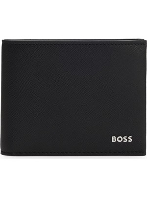 Boss Erkek Ön Tarafta Kabartmalı Logo Iç Bölmeli Siyah Cüzdan 50568399-001